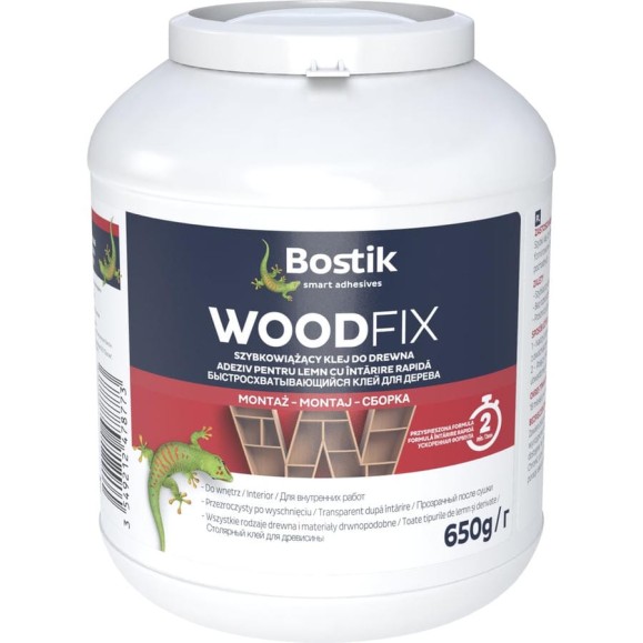 Быстросхватывающийся клей для дерева Bostik WOOD FIX 650 г 30612000 Быстросхватывающийся клей для дерева Bostik WOOD FIX 650 г 30612000