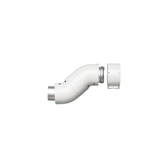 Отвод белый (45°; DN 60/100 мм) с соединительным хомутом Vaillant 303809 Отвод белый (45°; DN 60/100 мм) с соединительным хомутом Vaillant 303809
