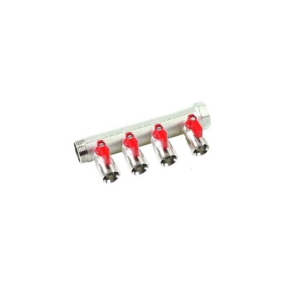 Коллектор с красными шаровыми кранами HENCO 3/4"НР под евроконус, 3/4"-4xEK14,16,18,20 VB050504-ROOD Коллектор с красными шаровыми кранами HENCO 3/4"НР под евроконус, 3/4"-4xEK14,16,18,20 VB050504-ROOD