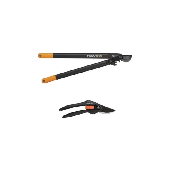 Набор Fiskars: большой плоскостной сучкорез PowerGear L78 и плоскостной секатор SingleStep P26 1050181 Набор Fiskars: большой плоскостной сучкорез PowerGear L78 и плоскостной секатор SingleStep P26 1050181