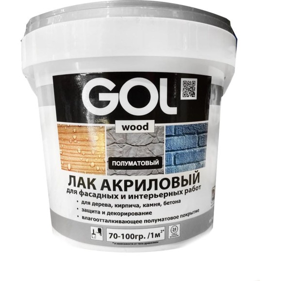Морозостойкий акриловый лак Palizh GOL полуматовый 0,9 кг 11604402