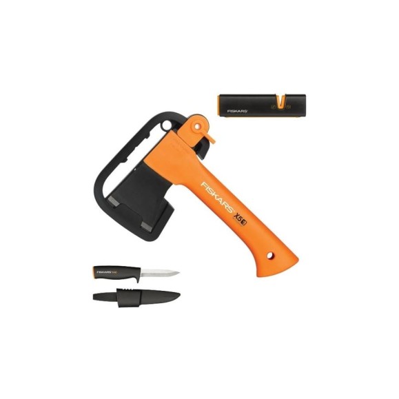 Набор Fiskars: универсальный топор Х5, нож K40, точилка Xsharp 1057913 Набор Fiskars: универсальный топор Х5, нож K40, точилка Xsharp 1057913