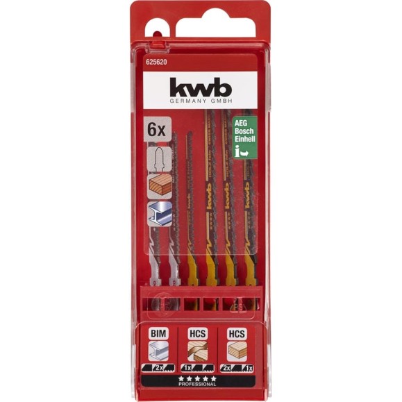 Набор пилок для лобзика kwb S20 6 шт 625620 Набор пилок для лобзика kwb S20 6 шт 625620