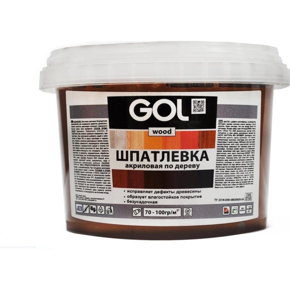 Шпатлевка акриловая по дереву МАСТЕР GOL Wd.250.10 (0.62 кг; махагон) Palizh 11605760