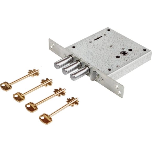 Врезной замок CERBER C2-F 014 3 ригеля, защелка 2183 Врезной замок CERBER C2-F 014 3 ригеля, защелка 2183