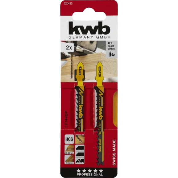 Пилки для лобзика по дереву T144DP S20 2 шт kwb 620420