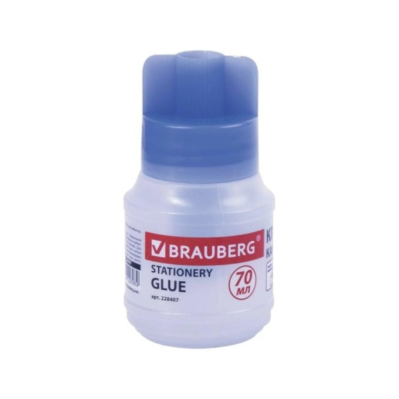 Клей канцелярский 12 шт в упаковке BRAUBERG 70 мл. с кисточкой 228407 Клей канцелярский 12 шт в упаковке BRAUBERG 70 мл. с кисточкой 228407