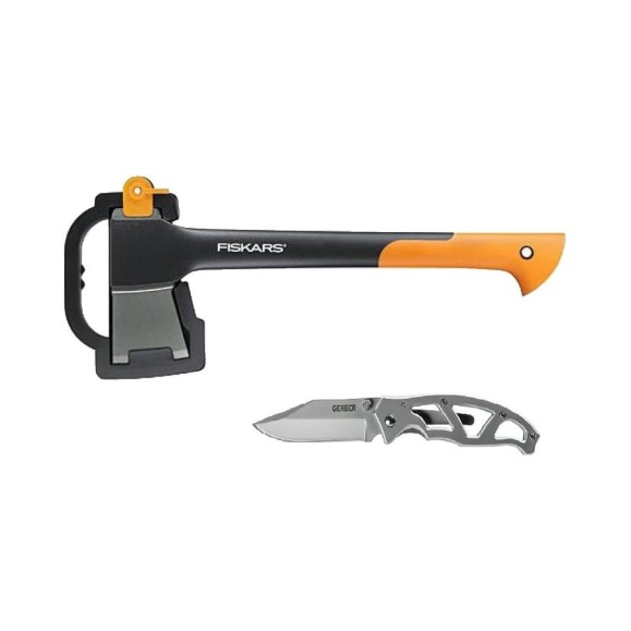 Набор Fiskars: малый плотницкий топор и складной нож Paraframe 1057911 Набор Fiskars: малый плотницкий топор и складной нож Paraframe 1057911