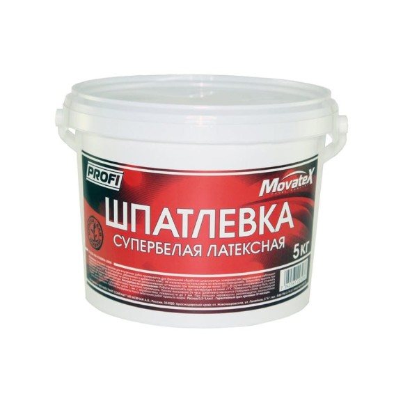 Шпаклевка латексная (5 кг; супербелая) Movatex Т05875