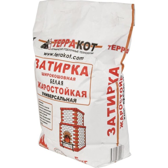 Затирка Терракот белая жаростойкая, 5 кг А-206696 Затирка Терракот белая жаростойкая, 5 кг А-206696