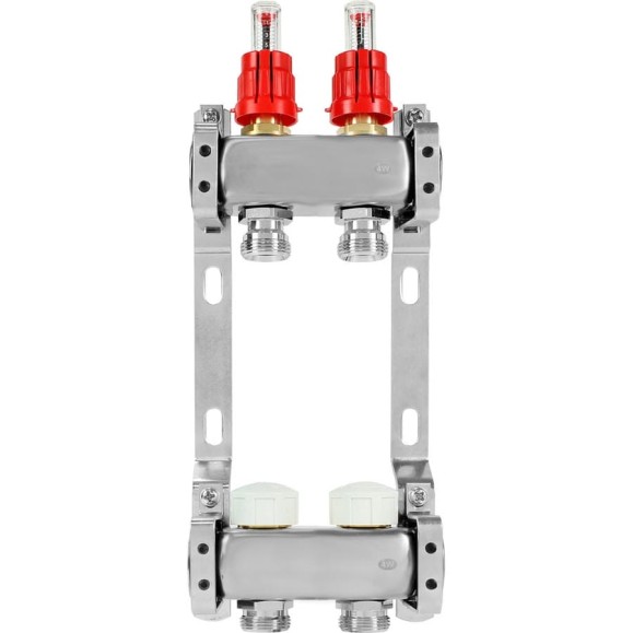 Коллекторная группа из нержавеющей стали COLSYS 804 2 выхода, с расходомерами и термостатическими клапанами 180422502