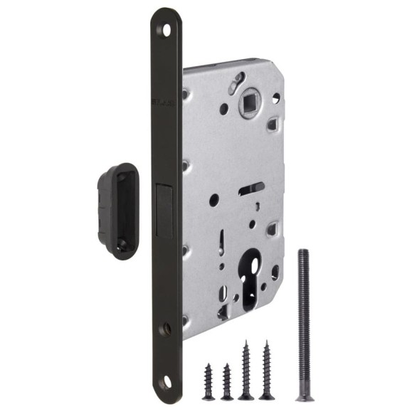 Межкомнатный замок под цилиндр Fuaro MAGNET M85C-50 BL-24 черный new plate 42795 Межкомнатный замок под цилиндр Fuaro MAGNET M85C-50 BL-24 черный new plate 42795