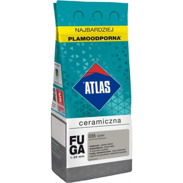Керамическая затирка ATLAS серый, 2 кг (1-20 мм) 035-СER