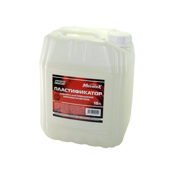Пластификатор Movatex PROFI добавка для повышения прочности бетона, 10 л Т31837 Пластификатор Movatex PROFI добавка для повышения прочности бетона, 10 л Т31837