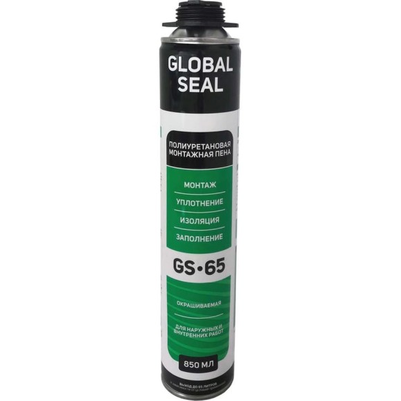 Монтажная профессиональная пена GlobalSeal GS-65 850 мл 3651919 Монтажная профессиональная пена GlobalSeal GS-65 850 мл 3651919