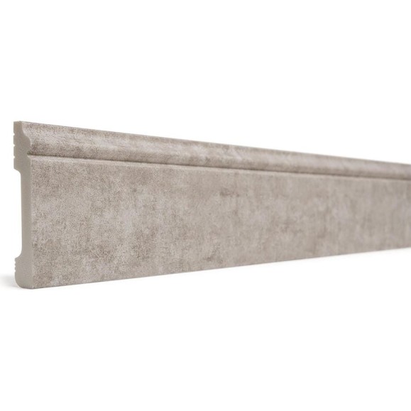 Напольный плинтус Decor-Dizayn ударопрочный, влагостойкий, серый бархат, 79х13х2400 мм 005-25