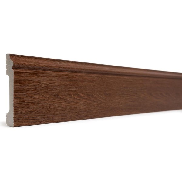 Напольный плинтус Decor-Dizayn ударопрочный, влагостойкий, тик, 79х13х2400 мм 005-82SH