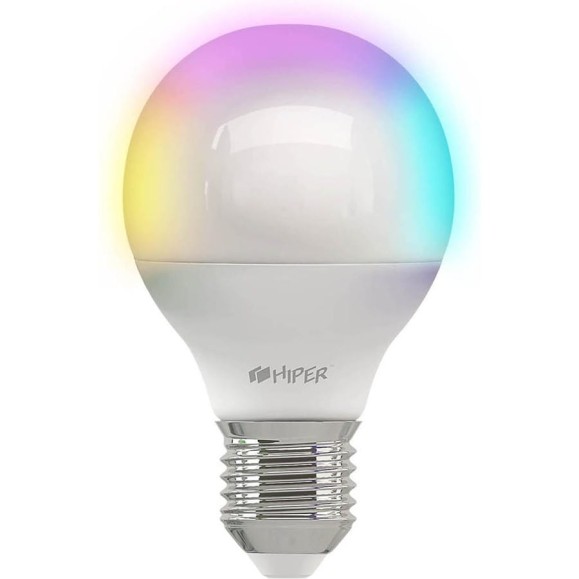 Умная LED лампочка HIPER Smart LED bulb IoT LED A1 RGB Wi-Fi, Е27, Globe IOT LED A1 RGB Умная LED лампочка HIPER Smart LED bulb IoT LED A1 RGB Wi-Fi, Е27, Globe IOT LED A1 RGB
