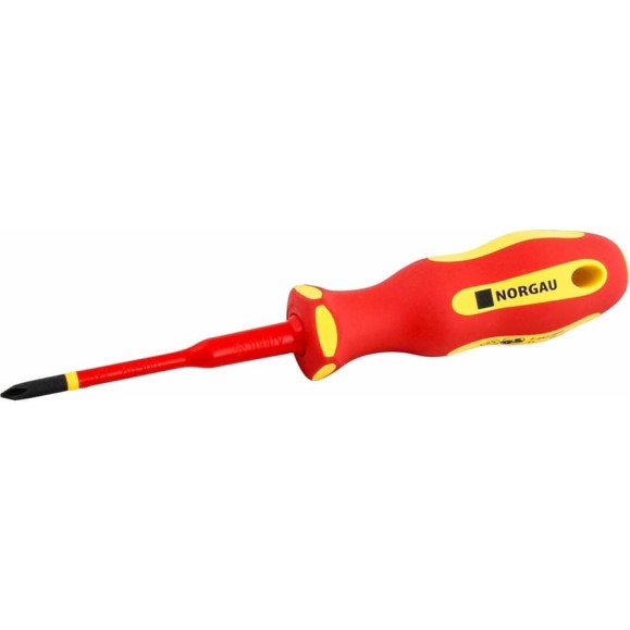 Диэлектрическая крестовая отвертка с тонким жалом NORGAU PH1x80 мм, тип N172- PH1x80 067074110 Диэлектрическая крестовая отвертка с тонким жалом NORGAU PH1x80 мм, тип N172- PH1x80 067074110