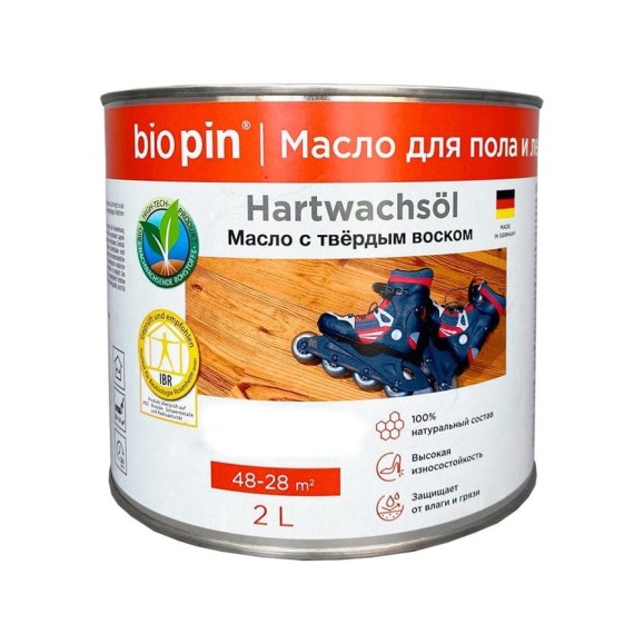 Масло для пола с твердым воском BIO PIN 1910 Hartwachsol в цвете прозрачный коричневый 2 л 19105F103 Масло для пола с твердым воском BIO PIN 1910 Hartwachsol в цвете прозрачный коричневый 2 л 19105F103