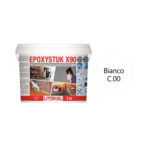 Эпоксидная затирочная смесь LITOKOL EPOXYSTUK X90 C.00 BIANCO 5 кг 479350003 Эпоксидная затирочная смесь LITOKOL EPOXYSTUK X90 C.00 BIANCO 5 кг 479350003