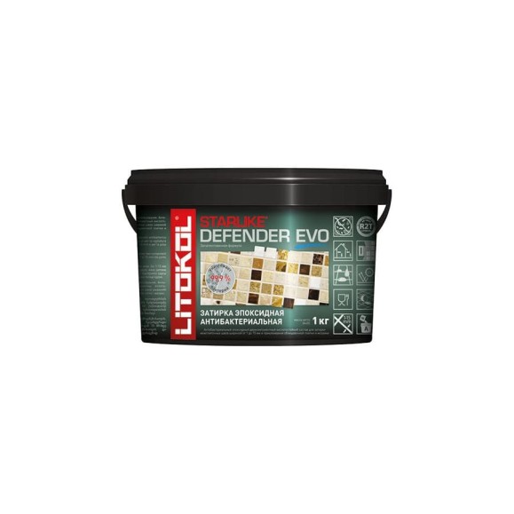 Эпоксидный состав для укладки мозаики LITOKOL STARLIKE Defender EVO S.140 NERO GRAFITE 485610002 Эпоксидный состав для укладки мозаики LITOKOL STARLIKE Defender EVO S.140 NERO GRAFITE 485610002