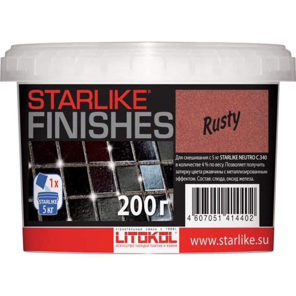 Декоративная добавка LITOKOL RUSTY красный металлик для Starlike 0,2 кг 478220004 Декоративная добавка LITOKOL RUSTY красный металлик для Starlike 0,2 кг 478220004