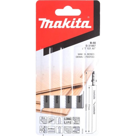 Пилки для лобзика 100 мм 5 шт. Makita B-31887 Пилки для лобзика 100 мм 5 шт. Makita B-31887