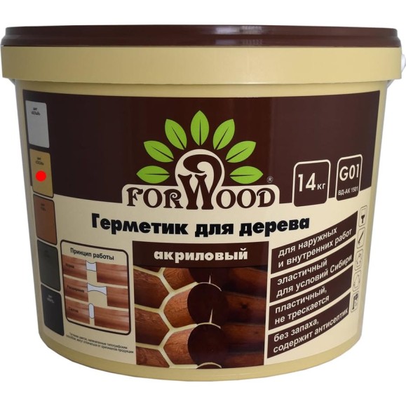 Герметик для дерева Forwood ВДАК-1501, сосна, 14 кг 141287 4607017516300
