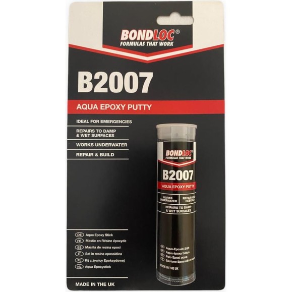 Эпоксидная 2K шпатлевка, палочка для ремонта влажных поверхностей Bondloc B2007 блистер, 50 г B2007C50G