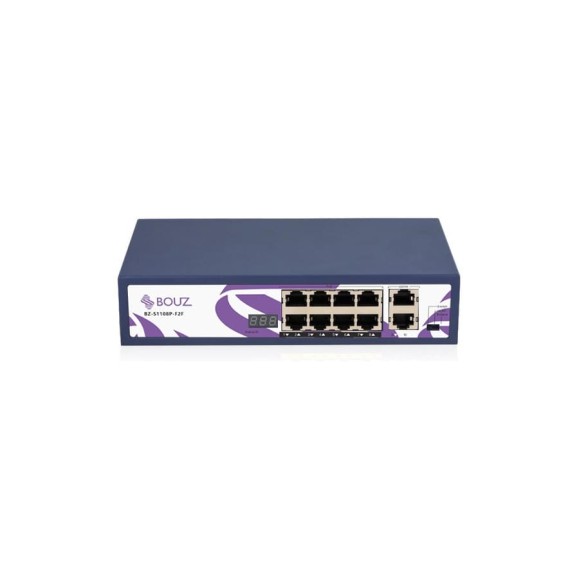 Неуправляемый коммутатор BOUZ 8 POE портов 10/100Base-T 2 порта 10/100Base-T 120W BZ-S1108P-F2F-120W Неуправляемый коммутатор BOUZ 8 POE портов 10/100Base-T 2 порта 10/100Base-T 120W BZ-S1108P-F2F-120W