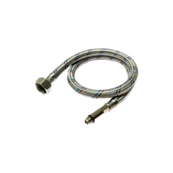 Подводка для смесителей СТМ сталь 1/2xM10x120 см., длинный штуцер CWFLS120 Подводка для смесителей СТМ сталь 1/2xM10x120 см., длинный штуцер CWFLS120