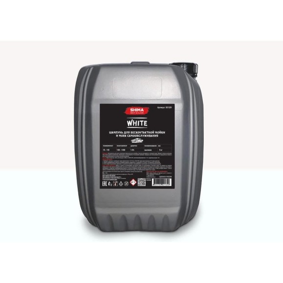 Автошампунь DETAILER WHITE с эффектом белой сухой стойкой пены 5 кг SHIMA 4603740921329
