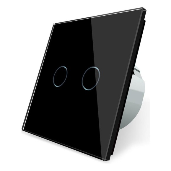 Двухклавишный сенсорный выключатель Bingoelec W1-201, WiFi черный 063 Двухклавишный сенсорный выключатель Bingoelec W1-201, WiFi черный 063