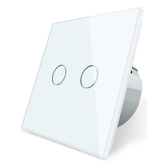 Двухклавишный сенсорный выключатель Bingoelec W1-201, WiFi белый 062 Двухклавишный сенсорный выключатель Bingoelec W1-201, WiFi белый 062