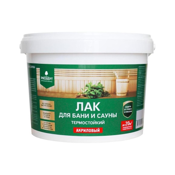 Лак для бани и сауны PROSEPT 2 л 054-2 Лак для бани и сауны PROSEPT 2 л 054-2
