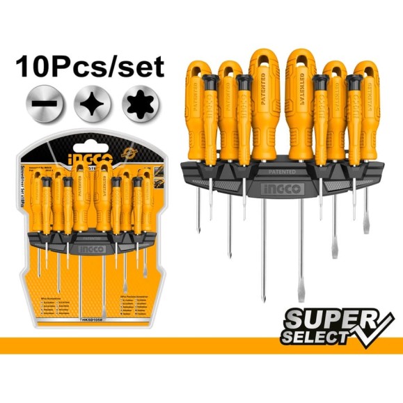 Набор отверток INGCO 10 шт. SUPER select Cr-V HKSD1058 Набор отверток INGCO 10 шт. SUPER select Cr-V HKSD1058