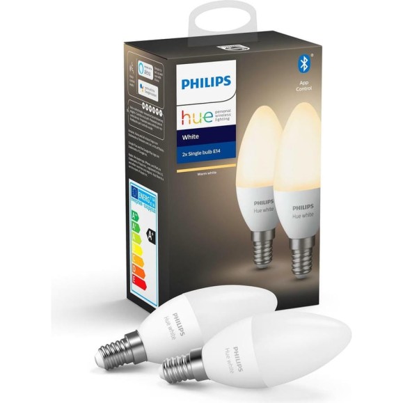 Лампа Philips Hue свечка, белая, с цоколем E14, 5.5W, B39, EU, 2P 929002039904 Лампа Philips Hue свечка, белая, с цоколем E14, 5.5W, B39, EU, 2P 929002039904