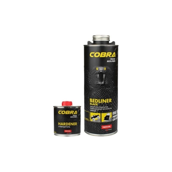 Покрытие для кузова Novol COBRA Truck Bedliner защитное, черное, 800 мл X6134559 Покрытие для кузова Novol COBRA Truck Bedliner защитное, черное, 800 мл X6134559