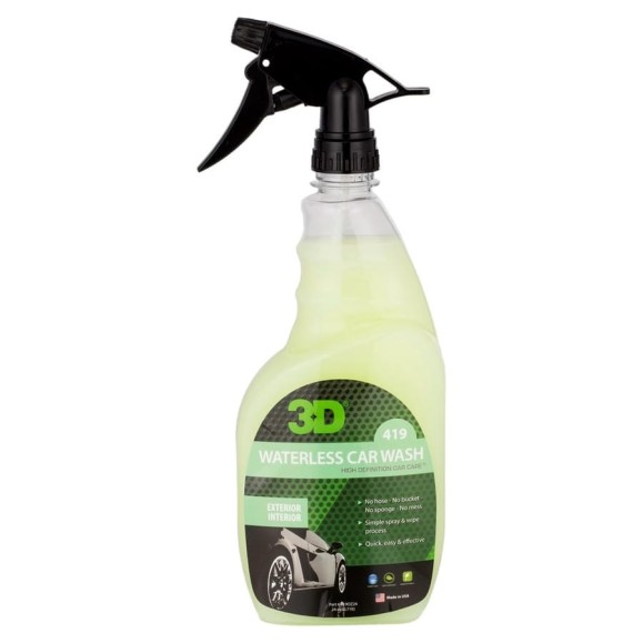 Очиститель ЛКП 3D Waterless Car Wash 419OZ24 безводный, безмыльный, 0.71 л 020546