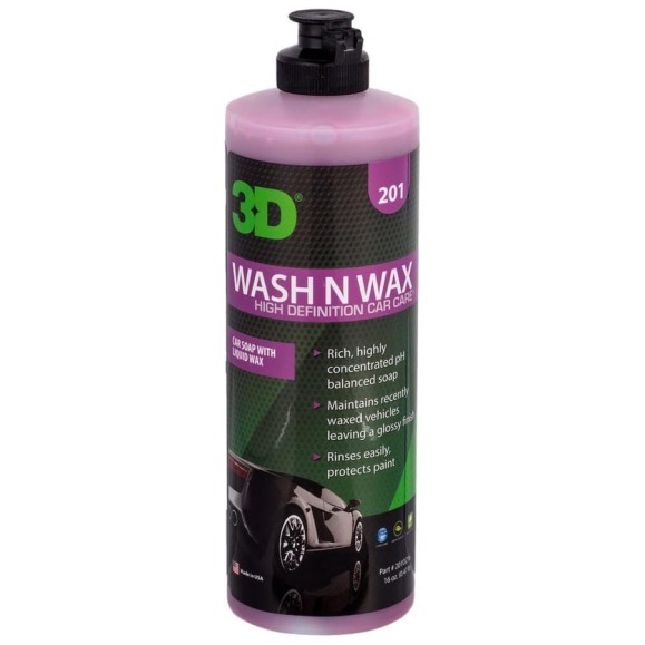 Автошампунь с воском 2в1 3D Wash N Wax 201OZ16 0.47 л 020515