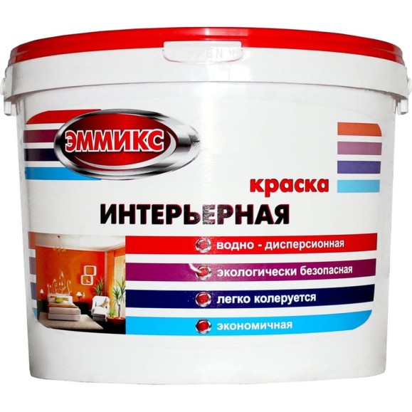 Интерьерная краска для мебели Эммикс моющаяся, без запаха, по дереву, белый, 7 кг 4690417047307 Интерьерная краска для мебели Эммикс моющаяся, без запаха, по дереву, белый, 7 кг 4690417047307