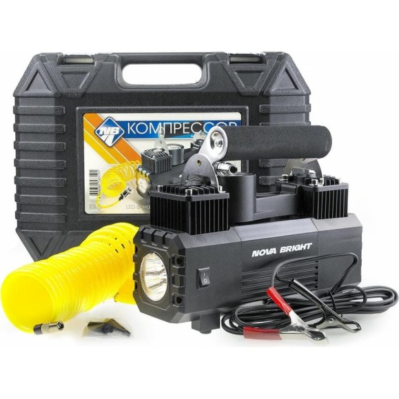 Компрессор АК-65 Nova Bright двухпоршневой, до 65 л/мин.,140 PSI, 12 В 47160 Компрессор АК-65 Nova Bright двухпоршневой, до 65 л/мин.,140 PSI, 12 В 47160