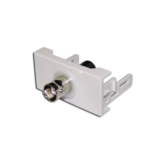Розетка LANMASTER Mosaic 22.5x45, с BNC-адаптером BC-009, белая, LAN-WA-LP-BNC-WH