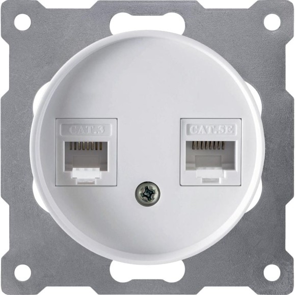 Двойная розетка телефон/компьютер OneKeyElectro RJ11/RJ45 кат.5e, цвет белый 1E20801300 2172771 Двойная розетка телефон/компьютер OneKeyElectro RJ11/RJ45 кат.5e, цвет белый 1E20801300 2172771