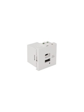 Модуль LANMASTER USB-зарядки, 1 порт USB-C и 1 порт USB-A, 4.2A/5V, 45x45, белый LAN-EZ45x45-2UCA/4.2-WH Модуль LANMASTER USB-зарядки, 1 порт USB-C и 1 порт USB-A, 4.2A/5V, 45x45, белый LAN-EZ45x45-2UCA/4.2-WH