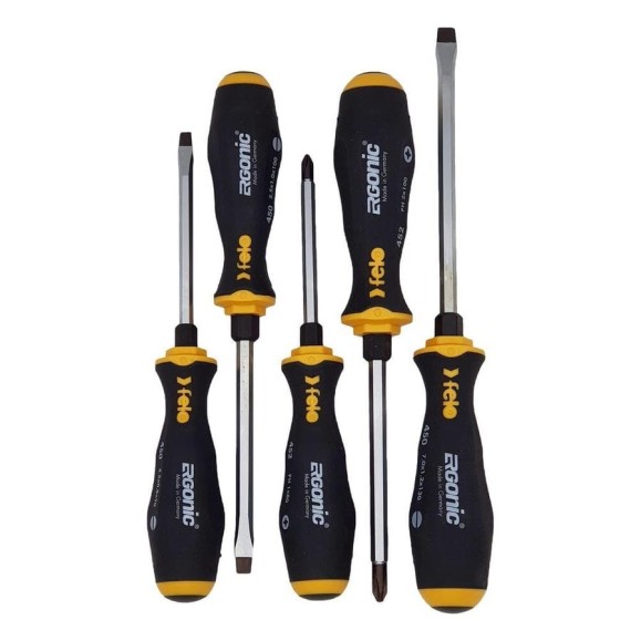 Набор ударных отверток Felo Ergonic SL/PH, 5 штук 45095248 Набор ударных отверток Felo Ergonic SL/PH, 5 штук 45095248