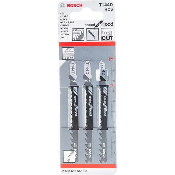 Пилки для лобзика 3 шт. Bosch 2.608.630.560 Пилки для лобзика 3 шт. Bosch 2.608.630.560