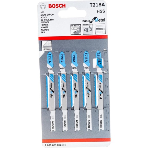 Пилки T218A 5 шт. по металлу для лобзика Bosch 2.608.631.032