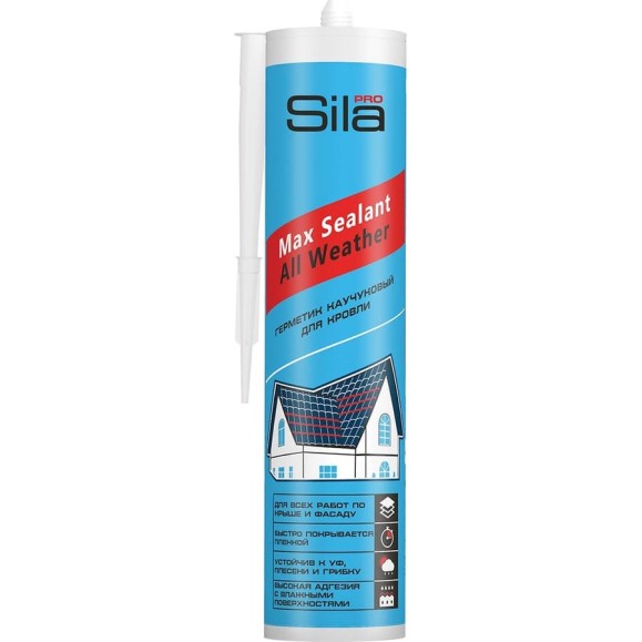 Каучуковый герметик для кровли Sila PRO Max Sealant, All weather, коричневый, 290 мл SAWBR290 Каучуковый герметик для кровли Sila PRO Max Sealant, All weather, коричневый, 290 мл SAWBR290